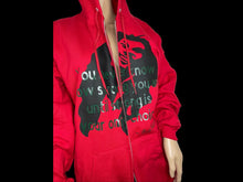 Load image into Gallery viewer, Marley quote full-zip hoodie r/b/g
